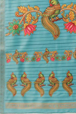 Blue Printed Art Silk Saree (SZ-DGMAYLI-BU-3007)
