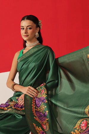 Green Printed Art Silk Saree (SZ-DGMAYLI-GN-3010)