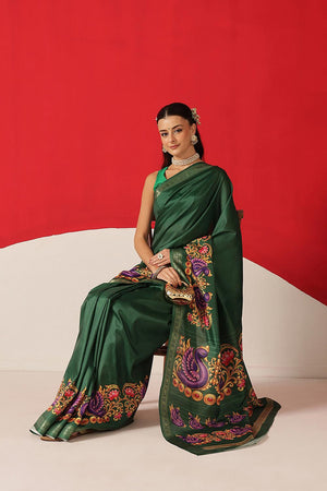 Green Printed Art Silk Saree (SZ-DGMAYLI-GN-3010)