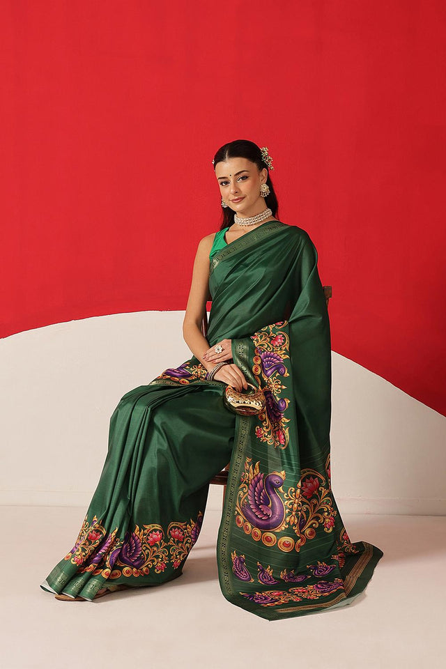 Green Printed Art Silk Saree (SZ-DGMAYLI-GN-3010)