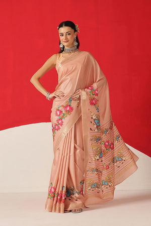 Peach Printed Art Silk Saree (SZ-DGMAYLI-PE-3006)