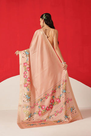 Peach Printed Art Silk Saree (SZ-DGMAYLI-PE-3006)