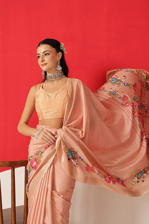 Peach Printed Art Silk Saree (SZ-DGMAYLI-PE-3006)