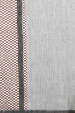 Brown Cotton Zari Tissue Printed Saree