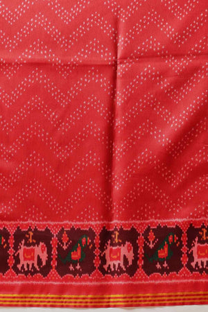 Red Printed Silk Saree