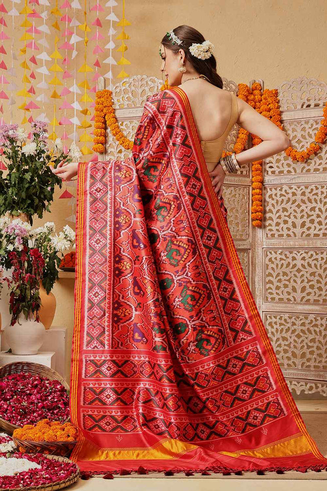 Multi Color Printed Silk Saree