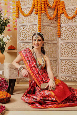 Multi Color Printed Silk Saree