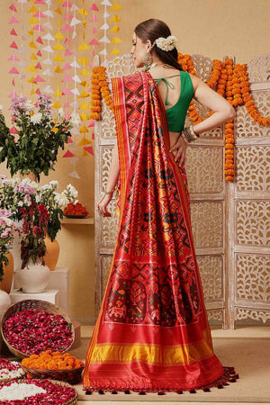 Mustard Printed Silk Saree