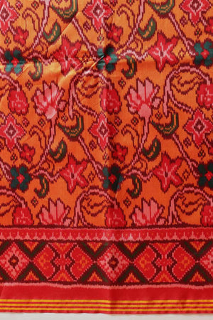 Mustard Printed Silk Saree