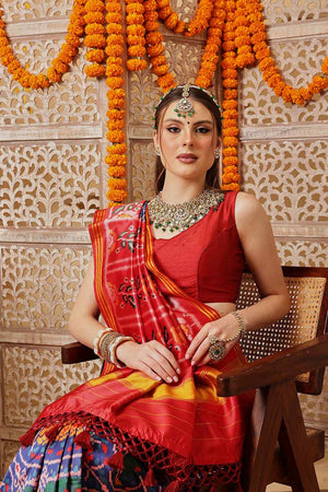 Blue Printed Silk Saree