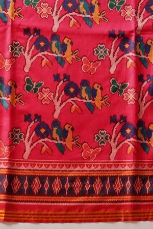 Pink Printed Silk Saree