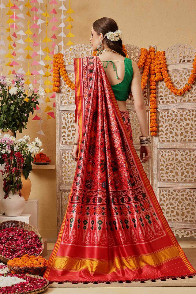 Multi Color Printed Silk Saree