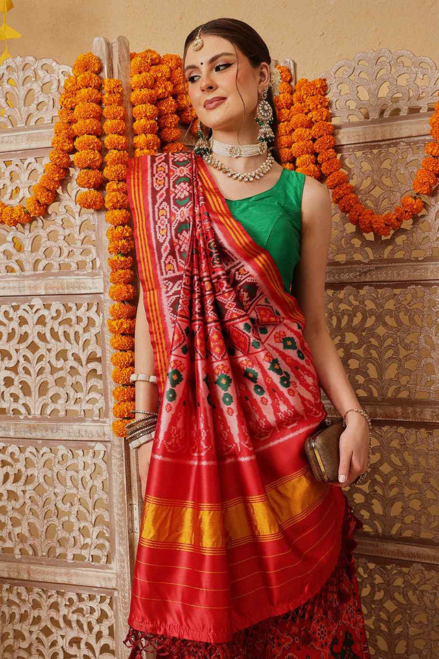 Multi Color Printed Silk Saree