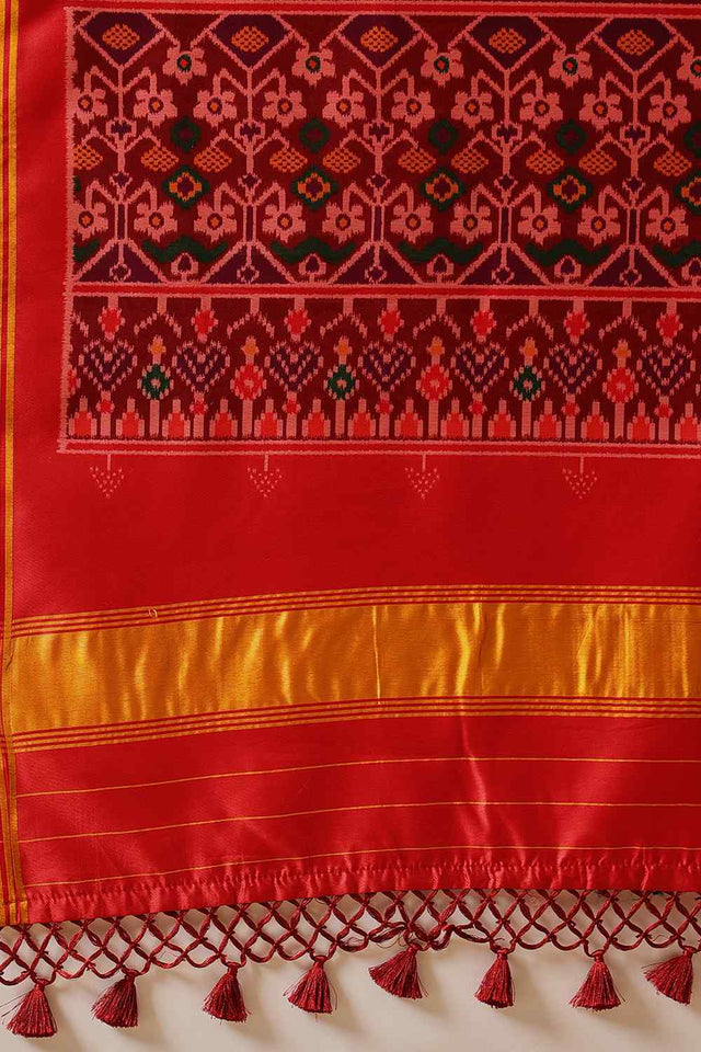 Violet Printed Silk Saree