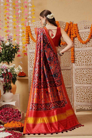 Multi Color Printed Silk Saree