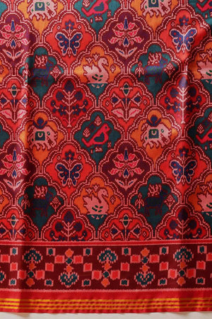 Multi Color Printed Silk Saree