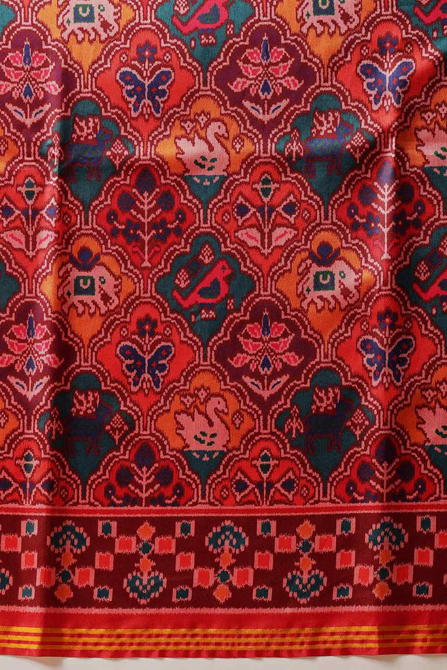 Multi Color Printed Silk Saree