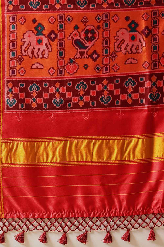 Multi Color Printed Silk Saree