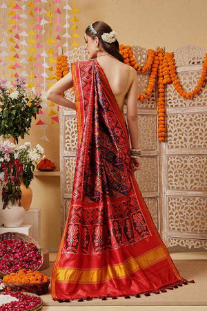 Mustard Printed Silk Saree