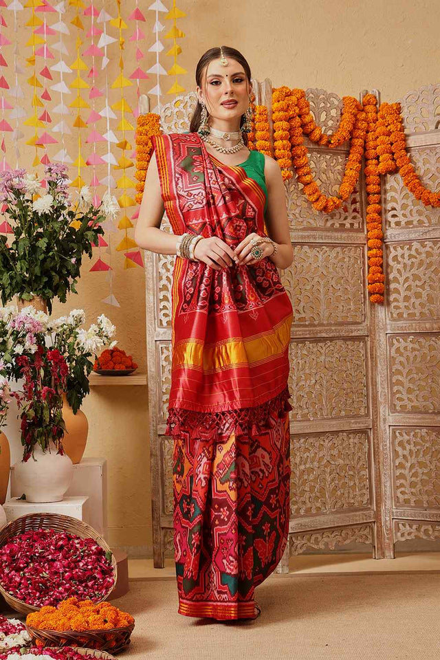 Multi Color Printed Silk Saree