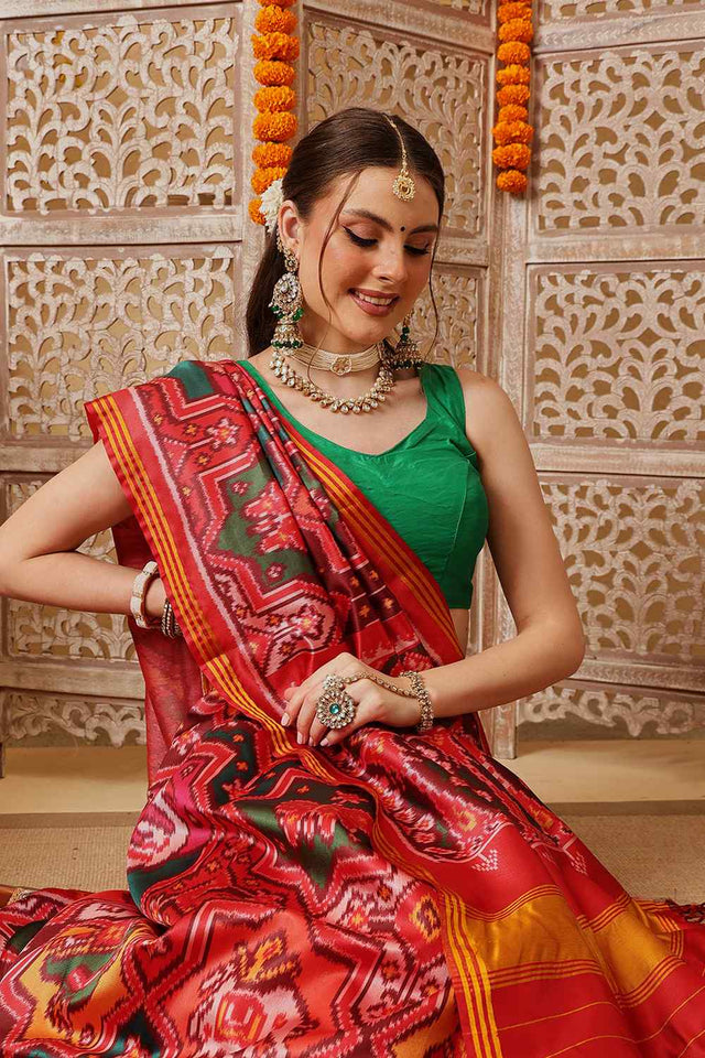 Multi Color Printed Silk Saree