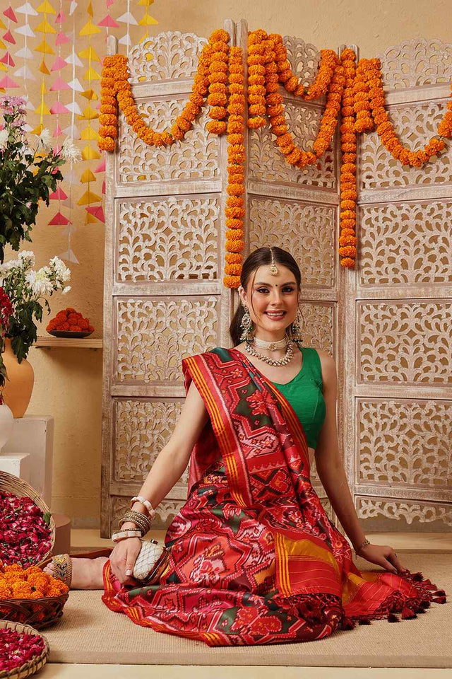 Multi Color Printed Silk Saree