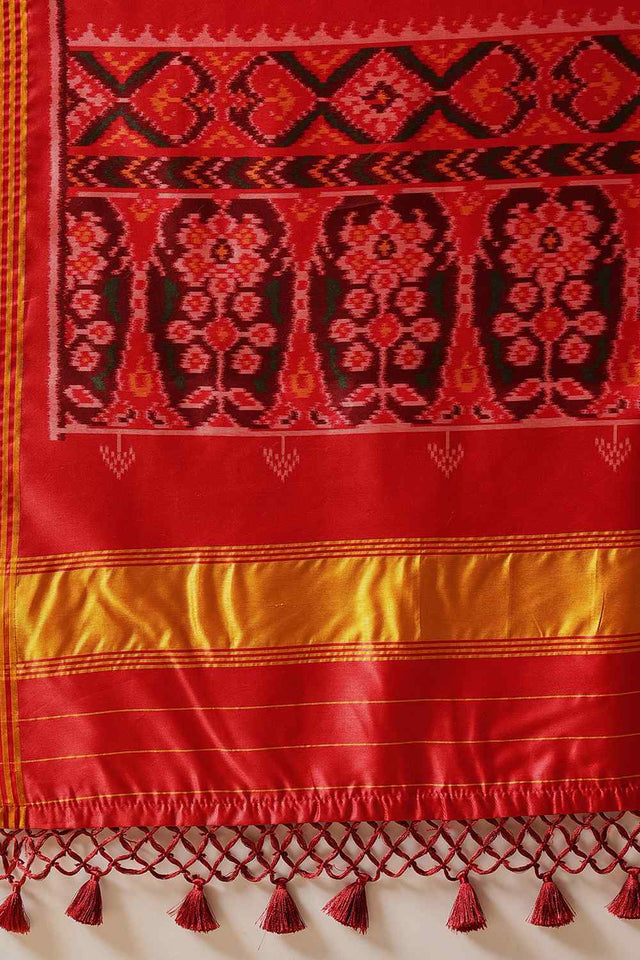 Multi Color Printed Silk Saree