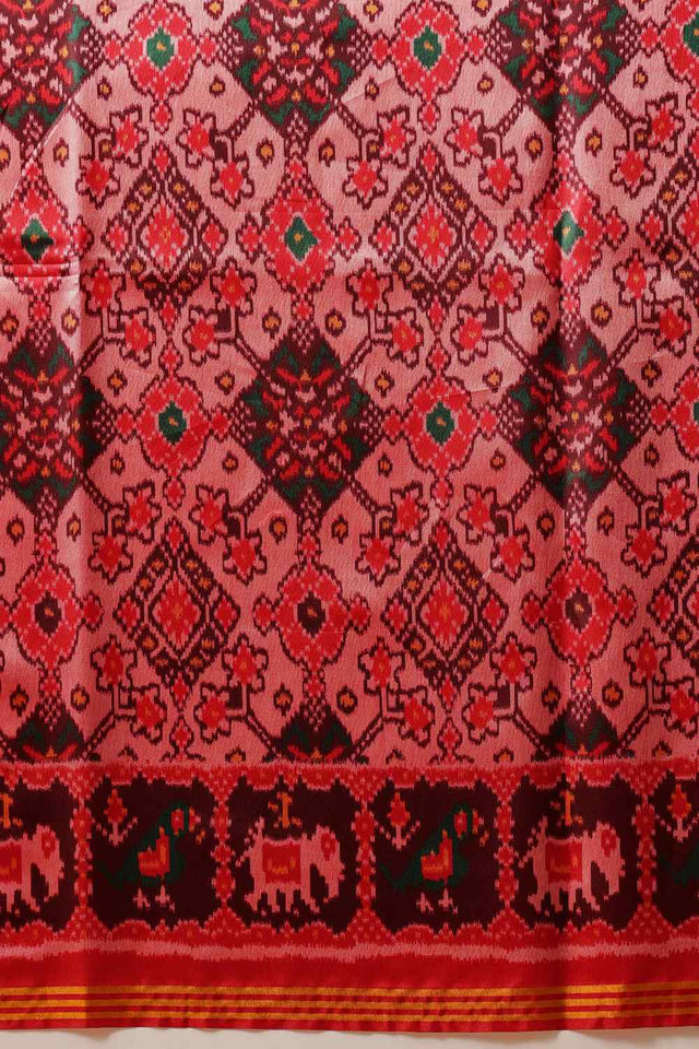 Pink Printed Silk Saree