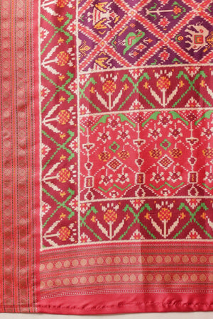 Violet Patola Printed Silk Saree