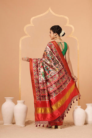 Off White Patola Printed Silk Saree (SZ-DGPATOLA-2972)