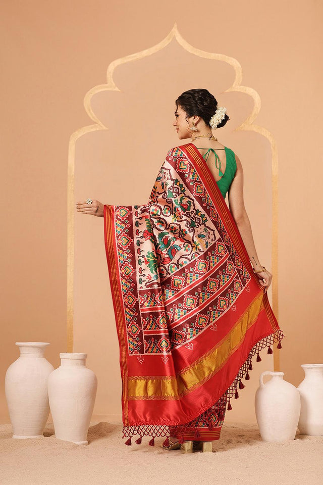Off White Patola Printed Silk Saree (SZ-DGPATOLA-2972)