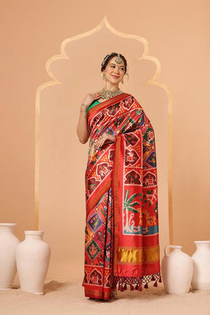 Multi Color Patola Printed Silk Saree (SZ-DGPATOLA-2973)