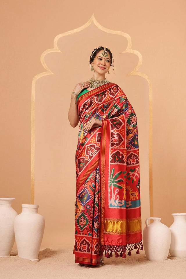 Multi Color Patola Printed Silk Saree (SZ-DGPATOLA-2973)