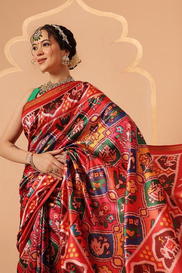 Multi Color Patola Printed Silk Saree (SZ-DGPATOLA-2973)