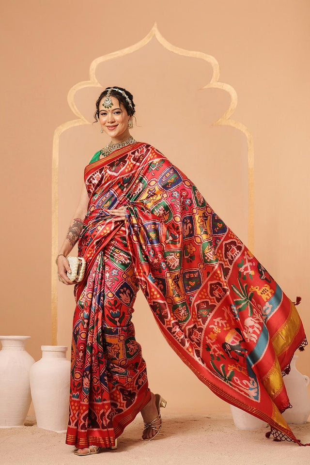 Multi Color Patola Printed Silk Saree (SZ-DGPATOLA-2973)