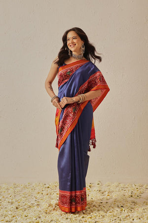Blue Patola Printed Silk Saree (SZ-DGPATOLA-2974)