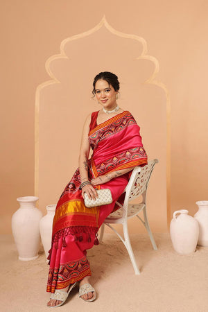 Pink Patola Printed Silk Saree (SZ-DGPATOLA-2975)