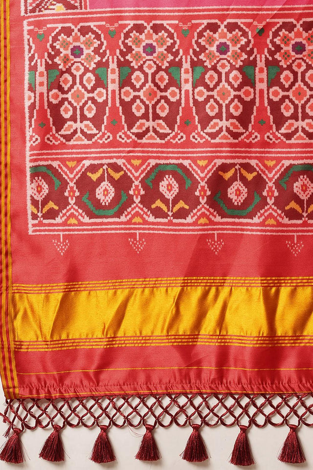 Pink Patola Printed Silk Saree (SZ-DGPATOLA-2975)