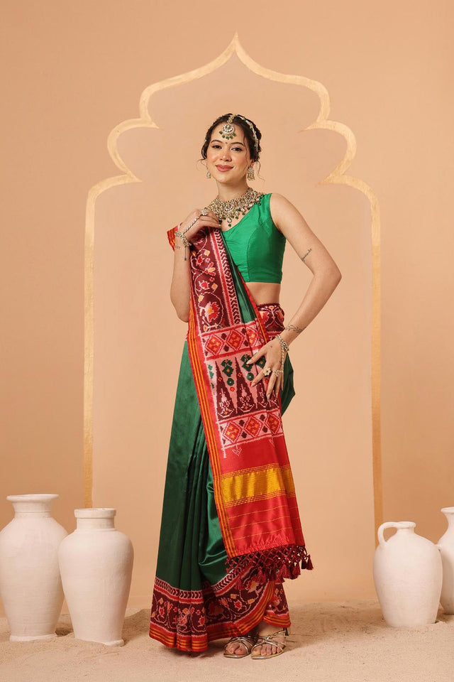 Green Patola Printed Silk Saree (SZ-DGPATOLA-2976)