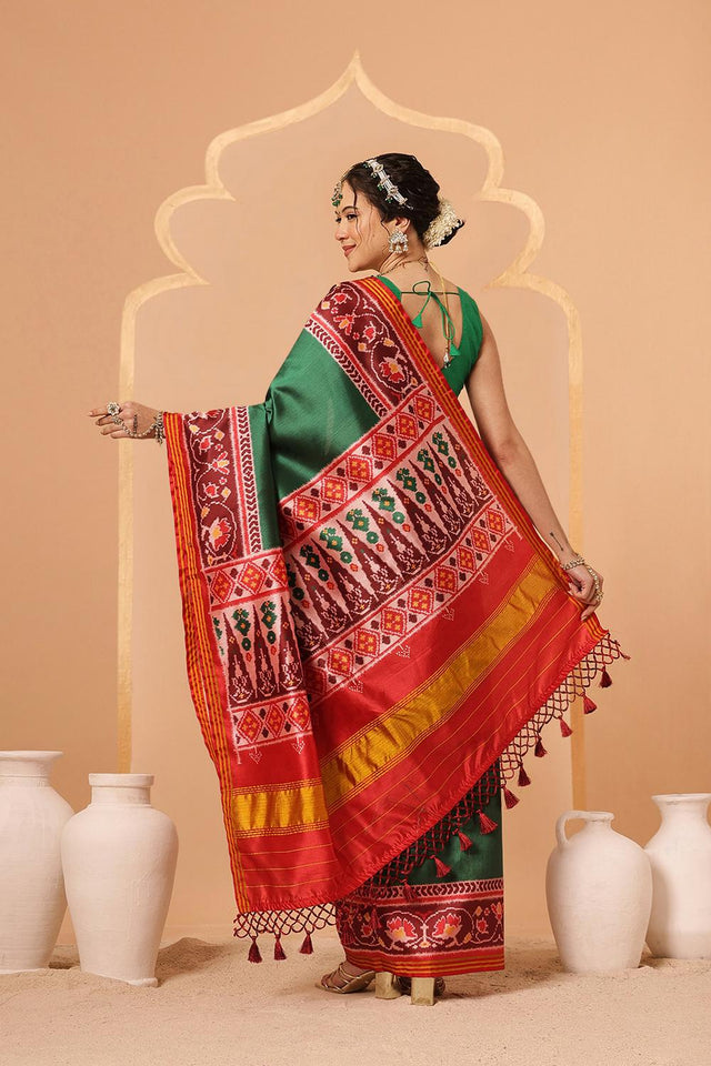 Green Patola Printed Silk Saree (SZ-DGPATOLA-2976)