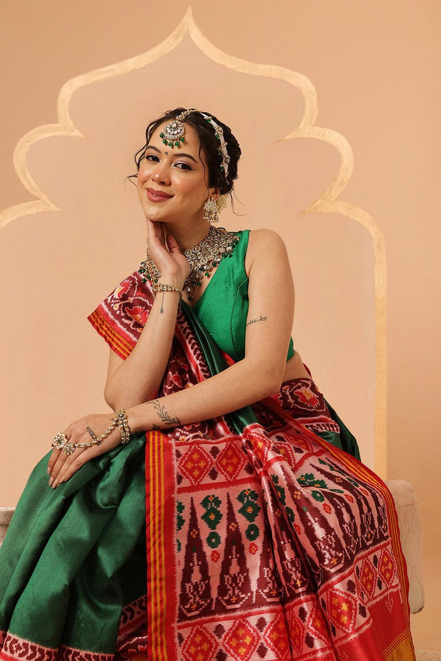 Green Patola Printed Silk Saree (SZ-DGPATOLA-2976)