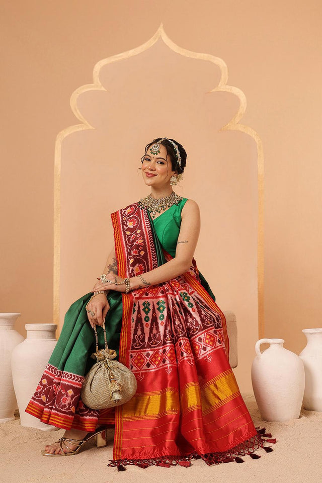 Green Patola Printed Silk Saree (SZ-DGPATOLA-2976)