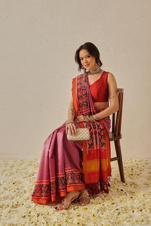 Lavender Patola Printed Silk Saree (SZ-DGPATOLA-2977)