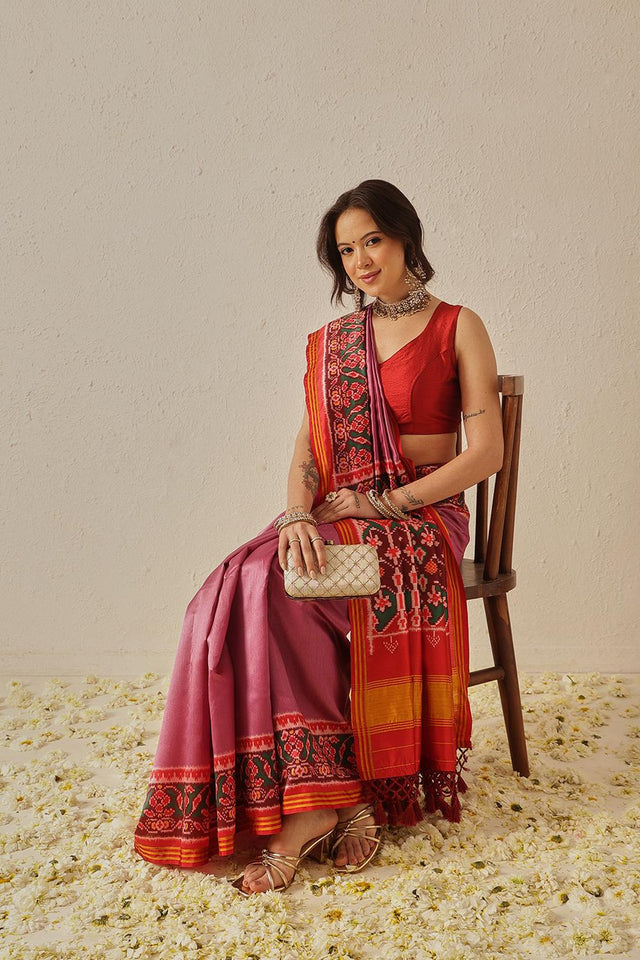 Lavender Patola Printed Silk Saree (SZ-DGPATOLA-2977)