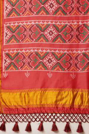 Orange Patola Printed Silk Saree (SZ-DGPATOLA-2978)