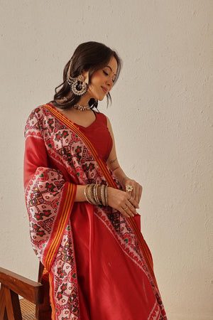 Red Patola Printed Silk Saree (SZ-DGPATOLA-2979)