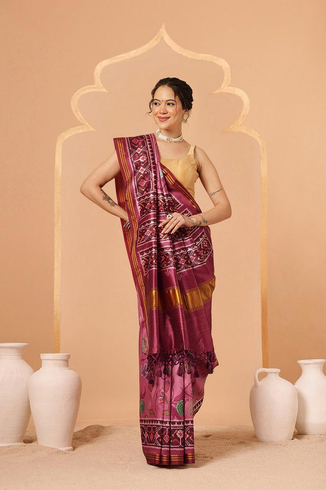 Pink Paithani Printed Silk Saree (SZ-DGPATOLA-2980)