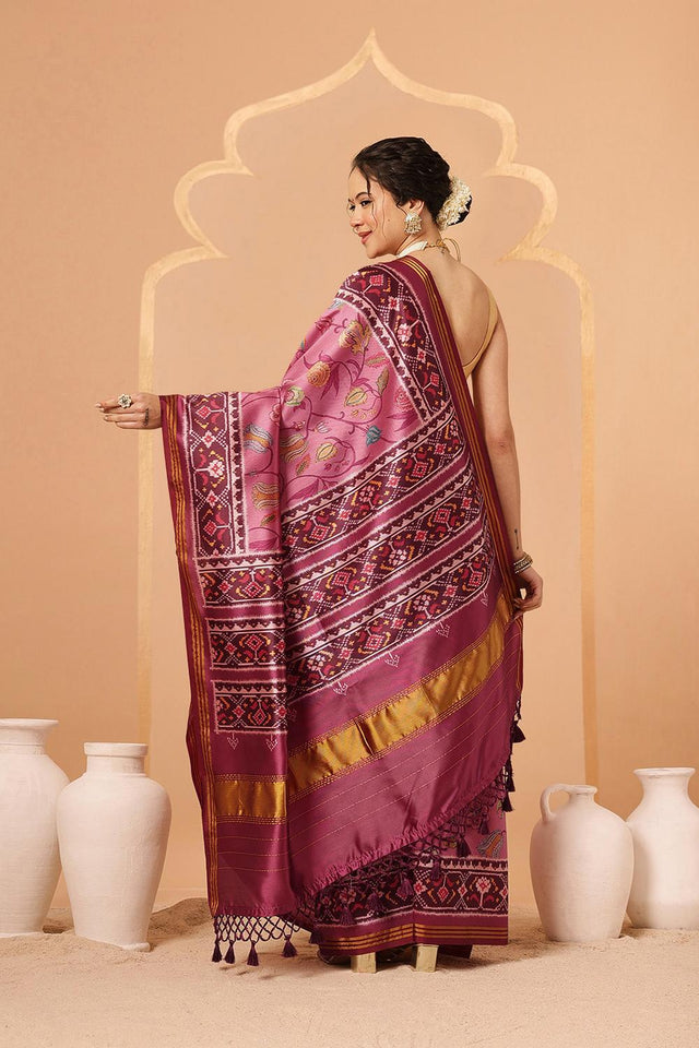 Pink Paithani Printed Silk Saree (SZ-DGPATOLA-2980)