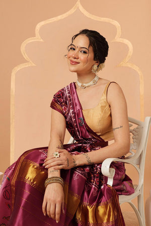 Pink Paithani Printed Silk Saree (SZ-DGPATOLA-2980)