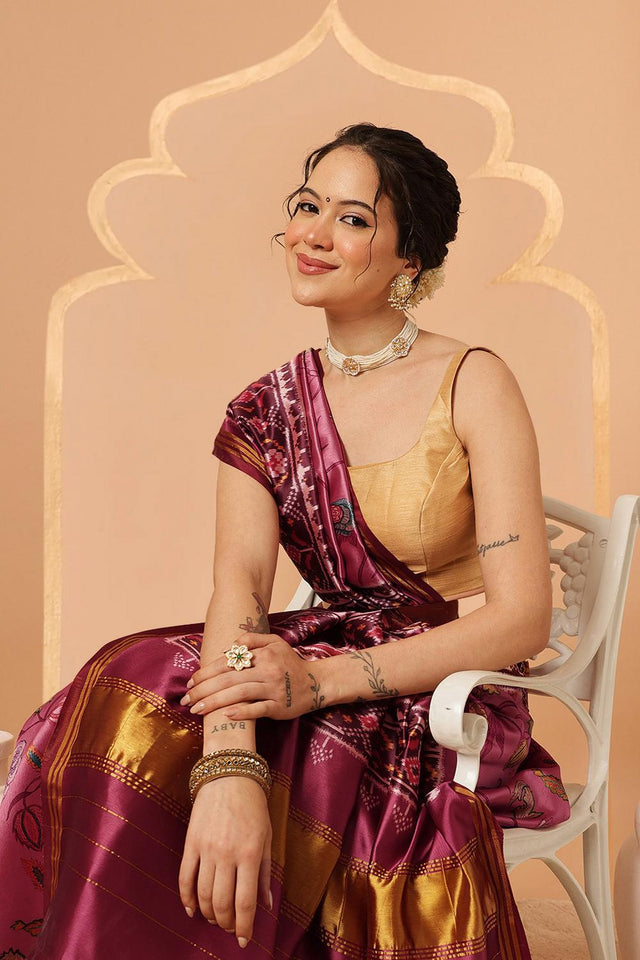 Pink Paithani Printed Silk Saree (SZ-DGPATOLA-2980)